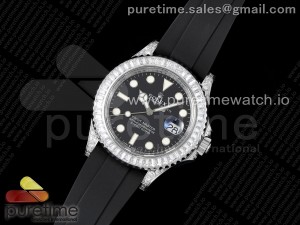 Yacht-Master 42mm 226659 JVSF 1:1 Best Edition Diamonds Bezel on Black Rubber Strap VR3235