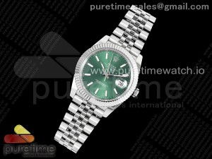 DateJust 41 126334 DIWF 1:1 Best Edition 904L Steel Green Sundust Dial on Jubilee Bracelet SA3235