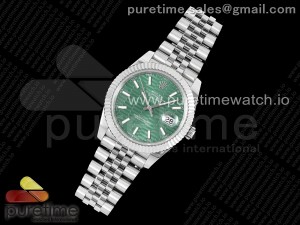 DateJust 41 126334 DIWF 1:1 Best Edition 904L Steel Green Fluted Dial on Jubilee Bracelet SA3235