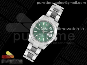 DateJust 41 126334 DIWF 1:1 Best Edition 904L Steel Green Sundust Dial on Oyster Bracelet SA3235