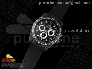 Daytona Black Ceramic 5GF Best Edition Black Dial Black Pusher on Black Rubber Strap A7750