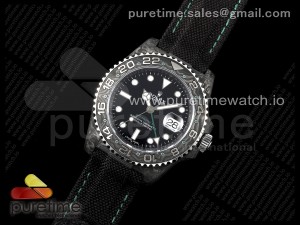 GMT Carbon DIWF Best Edition Black Dial Green Hand on Black Nylon Strap SA3186 CHS