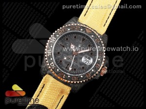 GMT Carbon DIWF Best Edition Carbon Dial RG Bezel on Yellow Nylon Strap SA3186 CHS