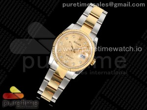 DateJust 36 DIWF 1:1 Best Edition 904L Steel YG Computer Dial on Oyster Bracelet SA3235