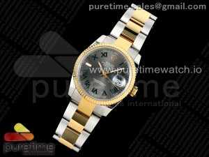 DateJust 36 SS/YG DIWF 1:1 Best Edition 904L Steel Gray Dial Green Markers on Oyster Bracelet SA3235