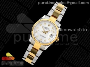 DateJust 36 SS/YG DIWF 1:1 Best Edition 904L Steel White MOP Diamonds Dial on Oyster Bracelet SA3235