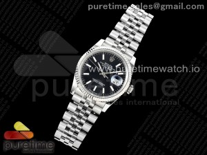 DateJust 36 SS DIWF 1:1 Best Edition 904L Steel Black Stick Dial on Jubilee Bracelet SA3235