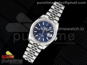 DateJust 41 126334 NTF 1:1 Best Edition 904L Steel Blue Stick Dial on Jubilee Bracelet VR3235