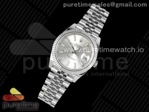 DateJust 41 126334 NTF 1:1 Best Edition 904L Steel Silver Stick Dial on Jubilee Bracelet VR3235