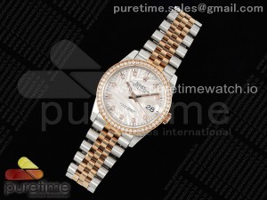 DateJust 36 126231 JDF 1:1 Best Edition 904L Steel Silver Leaves Dial Diamonds Bezel on SS/RG Jubilee Bracelet VR3235