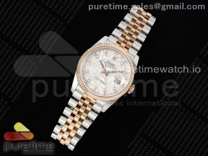 DateJust 36 126231 JDF 1:1 Best Edition 904L Steel Silver Leaves Dial on SS/RG Jubilee Bracelet VR3235