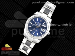 DateJust 41 126334 NTF 1:1 Best Edition 904L Steel Blue Stick Dial on Oyster Bracelet VR3235