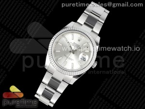 DateJust 41 126334 NTF 1:1 Best Edition 904L Steel Silver Stick Dial on Oyster Bracelet VR3235