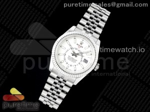 Skydweller SS Noob Best Edition White Dial on SS Jubilee Bracelet A23J