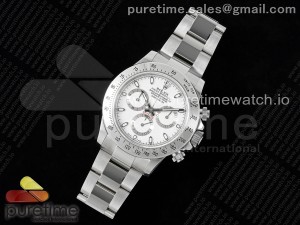 Daytona 116520 QF 1:1 Best Edition 904L SS Case and Bracelet White Dial SA4130