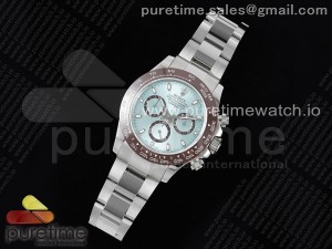 Daytona 116506 Brown Ceramic QF 1:1 Best Edition Ice Blue Dial on SS Bracelet SA4130