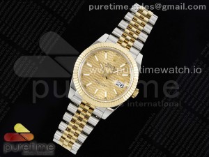 DateJust 41 SS/YG JDF Gain Weight 904L Steel YG Fluted Dial Stick Markers on Jubilee Bracelet A2824 V2