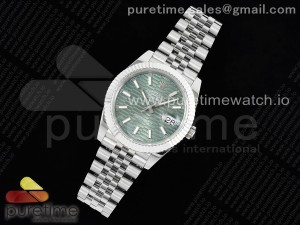 DateJust 41 SS JDF 904L Steel Green Fluted Dial Stick Markers on Jubilee Bracelet A2824 V2