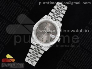 DateJust 41 SS JDF 904L Steel Gray Sundust Dial Green Arabic Markers on Jubilee Bracelet A2824 V2