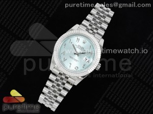 DateJust 41 SS JDF 904L Steel Ice Blue Sundust Dial Arabic Markers on Jubilee Bracelet A2824 V2