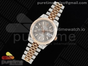 DateJust 41 SS/RG JDF Gain Weight 904L Steel Gray Fluted Dial Stick Markers on Jubilee Bracelet A2824 V2