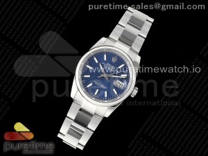 DateJust 36 SS JDF 904L Steel Blue Textured Dial on Oyster Bracelet VR3235 V2