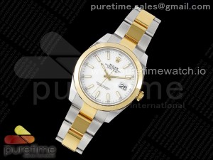 DateJust 41 SS/YG Polished Bezel KING 1:1 Best Edition 904L Steel White Dial on Oyster Bracelet VR3235