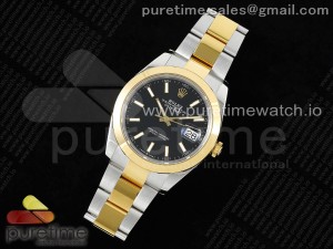 DateJust 41 SS/YG Polished Bezel KING 1:1 Best Edition 904L Steel Black Dial on Oyster Bracelet VR3235