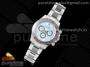 Daytona 116506 Brown Ceramic BTF 1:1 Best Edition Ice Blue Dial on SS Bracelet SA4130 V2