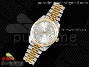 DateJust 41 SS/YG Polished Bezel KING 1:1 Best Edition 904L Steel Silver Dial on Jubilee Bracelet VR3235