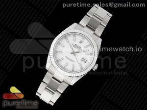 DateJust 41 SS Fluted Bezel KING 1:1 Best Edition 904L Steel White Dial on Oyster Bracelet VR3235