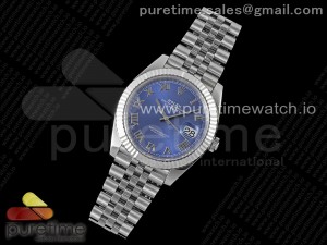 DateJust 41 SS Fluted Bezel KING 1:1 Best Edition 904L Steel Blue Roman Dial on Jubilee Bracelet VR3235