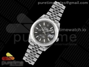 DateJust 41 SS Fluted Bezel KING 1:1 Best Edition 904L Steel Gray Stick Dial on Jubilee Bracelet VR3235