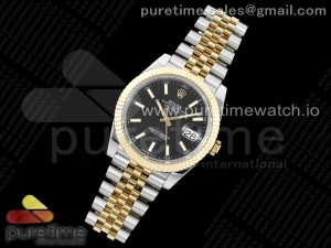 DateJust 41 SS/YG JDF 1:1 Best Edition 904L Steel Black Stick Dial on SS/YG Jubilee Bracelet VR3235 V2