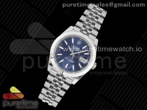 DateJust 41 SS JDF 1:1 Best Edition 904L Steel Blue Stick Dial on SS Jubilee Bracelet VR3235 V2