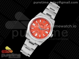 Oyster Perpetual 41mm 124300 JDF 1:1 Best Edition 904L Steel Red Dial on SS Bracelet VR3230 V2