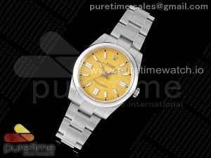 Oyster Perpetual 41mm 124300 JDF 1:1 Best Edition 904L Steel Yellow Dial on SS Bracelet VR3230 V2