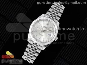 Datejust 41 SS 904L Steel AR+F 1:1 Best Edition Silver Stick Dial on SS Jubilee Bracelet VR3235