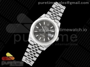 Datejust 41 SS 904L Steel AR+F 1:1 Best Edition Gray Stick Dial on SS Jubilee Bracelet VR3235