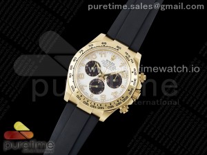 Daytona 116518 Clean 1:1 Best Edition White Arabic Dial on Oysterflex Rubber Strap SA4130 V2