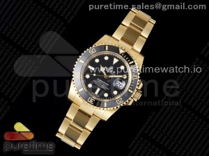 Submariner 116618 LN Black Ceramic YG Plated 904L Steel Clean 1:1 Best Edition VR3135