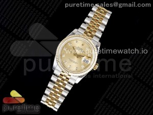 DateJust 36 SS/YG 126233 JDF YG Plated 904L Steel YG Dial Diamonds Markers on Jubilee Bracelet V2