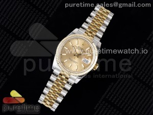 DateJust 36 SS/YG 126233 JDF YG Plated 904L Steel YG Dial Stick Markers on Jubilee Bracelet V2