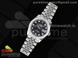 DateJust 36 SS 126234 JDF 904L Steel Black Dial Diamonds Markers on Jubilee Bracelet V2