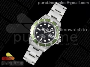 Submariner 16610 LV Kermit Green 904L Steel RAF1:1 Best Edition on SS Bracelet SA3135