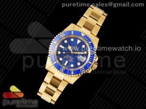 Submariner 116618 LB Blue Ceramic YG Plated 904L Steel Clean 1:1 Best Edition VR3135