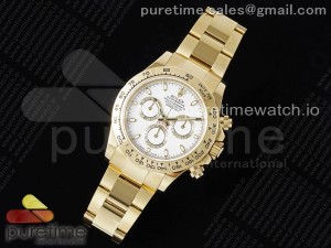 Daytona 116508 QF 1:1 Best Edition White Dial on YG Bracelet SA4130 V2