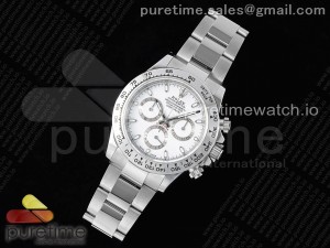 Daytona 116520 QF 1:1 Best Edition White Dial on SS Bracelet SA4130 V2