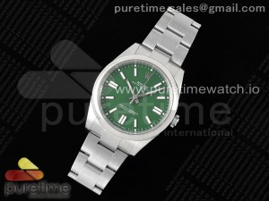 Oyster Perpetual 41mm 124300 KING 1:1 Best Edition 904L Steel Green Dial on SS Bracelet K3230