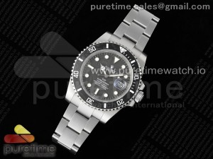 Submariner Sandblasted DIWF Best Edition Carbon Bezel Carbon Dial Dial on SS Bracelet VR3135